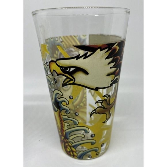 Ed Hardy 16oz Drinking Glass Christian Audigier Mermaid/Eagle & Tiger/Lei Girl - Picture 11 of 11